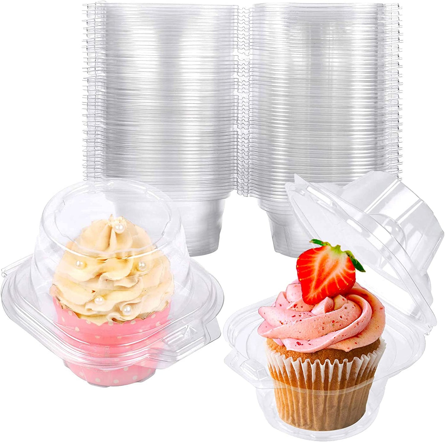 Individual Cupcake Containers Plastic Cupcake Boxes(50 Pack)