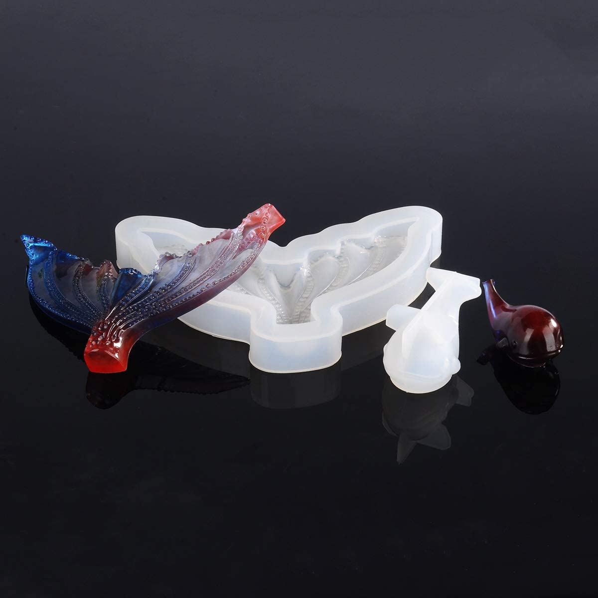 6 Pack Mermaid Tail Silicone Molds for Resin Marine Themed Keychains Pendants Resin molds with Tail Mermaid Whale Starfish and Shell
